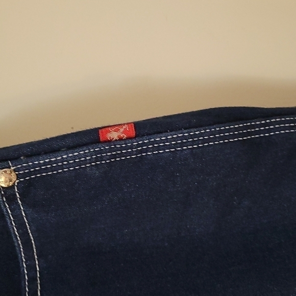 Vtg BRAXTON 1980s Designer Ultra High Rise Dark Blue Denim Ankle Jeans - Picture 5 of 10